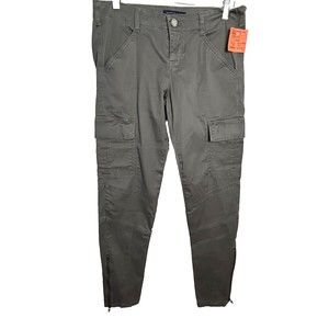 Romeo & Juliet Couture Cargo Pants Womens 27 Zipper Ankle Khaki